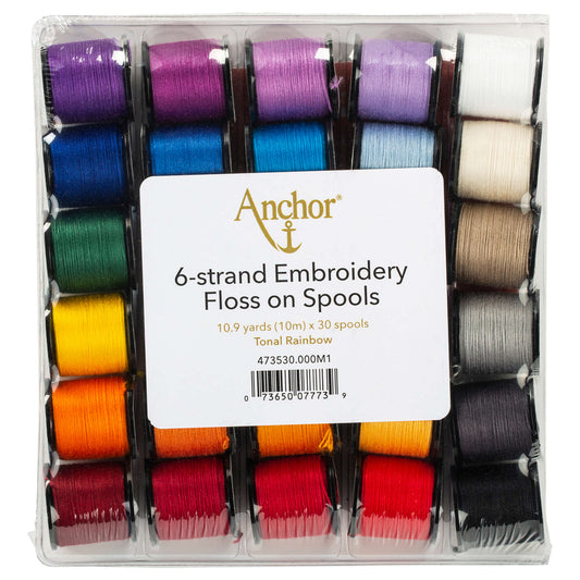 Anchor Embroidery Floss on Spools, 30 Pack